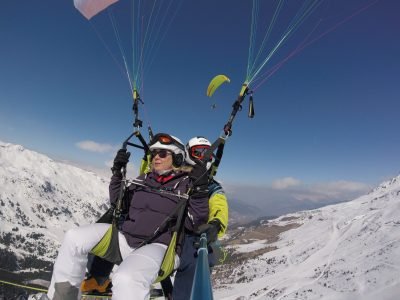 vol parapente hiver Méribel